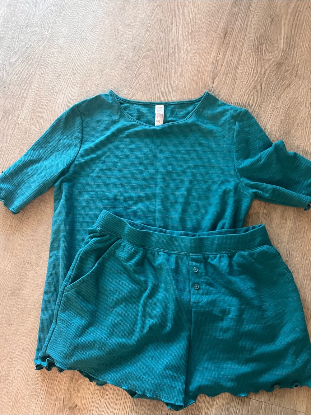 stars above Teal Short Sleeve Top & Knit Shorts Set